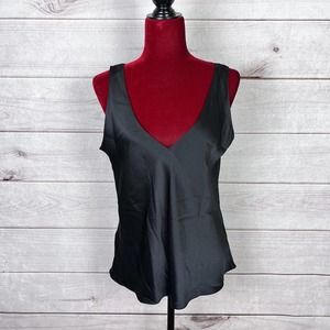 Christine Essentials 100% Silk Satin Camisole Deep V-Neck